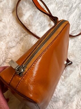 HOBO Tan Leather Crossbody Bag with Gold Hardware